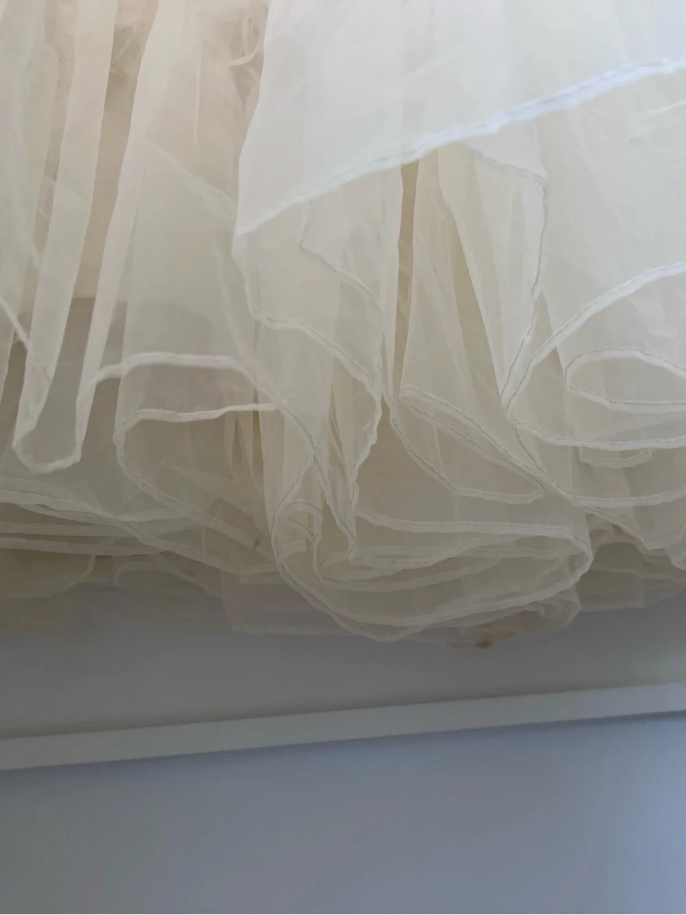 Grace Karin Cream Tiered Tulle A-Line Skirt